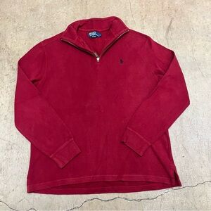 Polo Ralph Lauren Rich Red Knit 1/4 zip sweatshirt